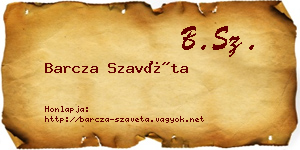 Barcza Szavéta névjegykártya